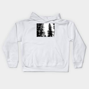 Black and White Colorado Pines Kids Hoodie